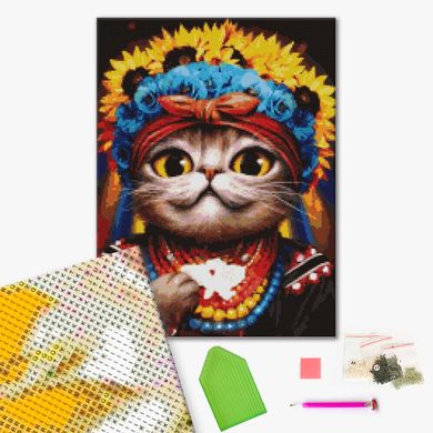 Алмазна мозаїка Кішка Авторка ©Маріанна Пащук, 40x50 см, Brushme