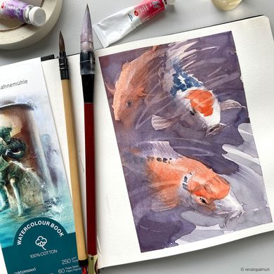 Скетчбук для акварели Hahnemuhle Watercolour Book 100% Cotton, А5, 14,8х21 см, 250 г/м², 30 листов, альбомная ориентация, Hahnemuhle