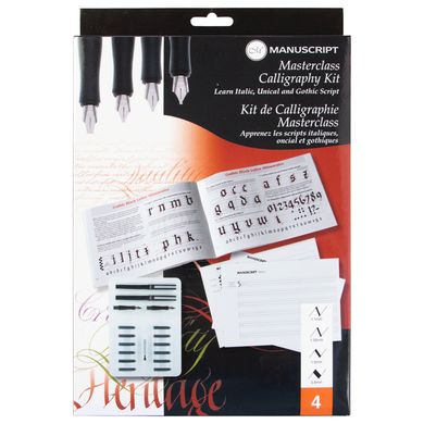 Набор для каллиграфии Masterclass Set, 2 ручки, 4 пера, 12 картриджей, конвертер, Manuscript