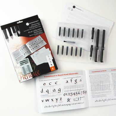 Набор для каллиграфии Masterclass Set, 2 ручки, 4 пера, 12 картриджей, конвертер, Manuscript