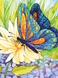 Алмазна вишивка Метелик На Жовтій Квітці 30х40 см DM-035 зображення 1 з 4