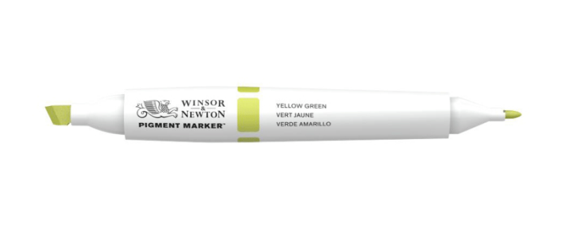 Маркер двосторонній, Pigment marker, (073) Жовто-зелений, Winsor & Newton