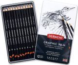 Набор графитных карандашей Graphic Designer Sketching Soft, металлическая коробка, 12 штук, Derwent