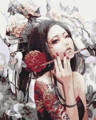 Картина за номерами Дівчина з татуюванням дракона, 40x50 см, Brushme