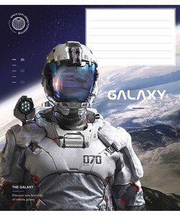 Тетрадь ученическая Galaxy life А5, 12 листов в косую линию, вододисперсионная обложка, Школярик
