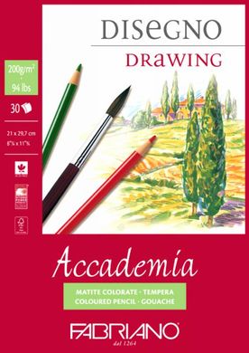 Альбом-склейка для малюнка Accademia, А4, 21x29,7 см, 200 г/м2, 30 аркушів, Fabriano