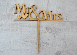 Надпись из фанеры Mr & Mrs, 17х17 см, толщина фанеры 0,4 см, Santi