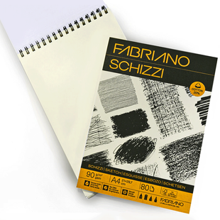 Альбом для эскизов на спирали Schizzi Sketch, А4, 90 г/м2, 80 листов, 20% хлопок, Fabriano