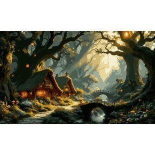 Картина за номерами SANTI, Магічний ліс, 30x50 см, LED підсвітка