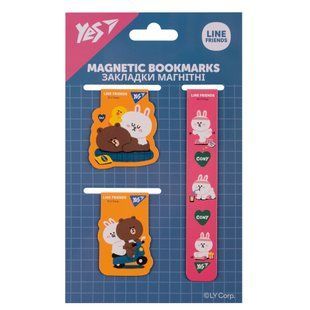 Набір закладок магнітних Line Friends, 3 штуки, Yes