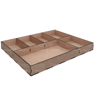 Мікс бокс-Органайзер на 6 комірок, 3,3х30x30 см, МДФ, Fabrika Decoru