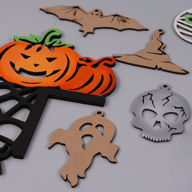 Набір заготівок топер Halloween №1, 8,5х3 см, фанера, 5штук, ROSA TALENT