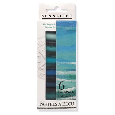 Набір сухої пастелі Sennelier серія "A L'écu" Emerald Sea, 6 кольорів, 1/2, картон