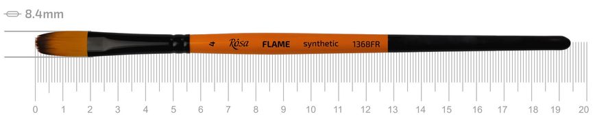 Пензель Flame 1368FR, №4, cинтетика, овальний, коротка ручка, Rosa