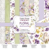 Набір паперу для скрапбукінгу Floral Sentiments, 30,5x30,5 см, 200 г/м&sup2;, двосторонній, 10 аркушів, Fabrika Decoru