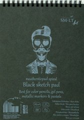 Альбом для рисунка на спирали Authentic Black А5, 165 г/м2, 20 листов, чёрный, Smiltainis