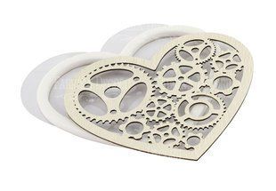 Заготовка для шейкера Сердце стимпанк, 11x9,4 см, молочный, Fabrika Decoru