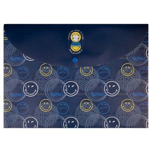 Папка-конверт Smiley World, А4, 23х32 см, пластиковая, на кнопке, Yes