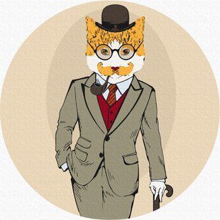 Картина по номерам Котик Холмс (Размер L), 40 см, Brushme
