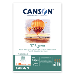 Склейка для эскизов и рисунка C&Agrave;GRAIN, 180 г/м2, 30 листов, белая бумага, Canson