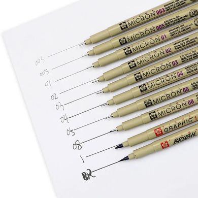 Набір ручок Pigma Micron PN, Чорний (лінія 0.4-0.5 мм), 2 штуки, Sakura