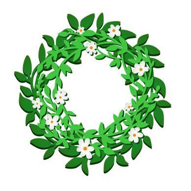 Заготовка для декорування Віночок із квітами №396, 30х30 см, МДФ, Fabrika Decoru