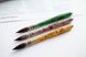 Кисть DaVinci Limited Edition Brush микс белка+синтетика №3, зеленая ручка, в кожаном чехле 438-2020 фото 2 с 5