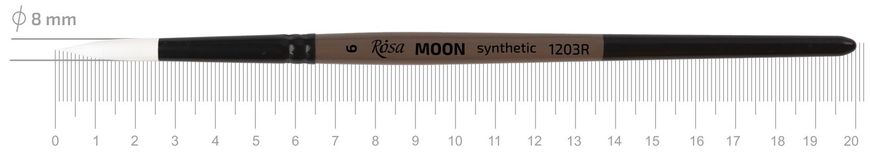 Пензель Moon 1203R, №6, cинтетика, круглий, коротка ручка, Rosa