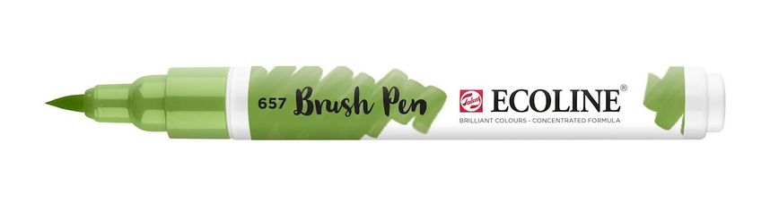 Пензель-ручка Ecoline Brushpen (657), Зелена бронзова, Royal Talens