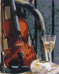 Картина за номерами Скрипка с вином, 40х50 см, Brushme