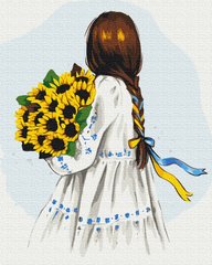 Картина по номерам с окрашенными сегментами Цветы Украины ©Alla Berezovska, 40x50 см, Brushme