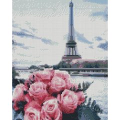 Алмазна мозаїка Strateg ПРЕМІУМ Троянди у Парижі 30х40 см HX424