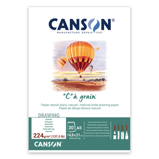 Склейка для эскизов и рисунка C&Agrave;GRAIN, 224 г/м2, 30 листов, белая бумага, Canson