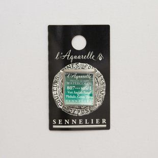 Акварельная краска Sennelier, полукювета, S1, Фтало-зелёный глубокий (Phthalo. Green Deep)