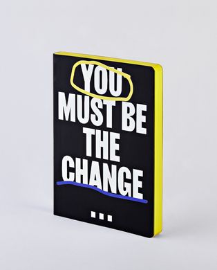 Блокнот Graphic L, You Must Be The Change, 16,5х22 см, 120 г/м², 128 листов, Nuuna