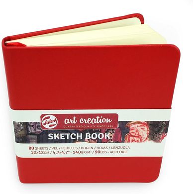 Блокнот для графіки Talens Art Creation, 12х12 см, 140 г/м2, 80 аркушів, червоний, Royal Talens