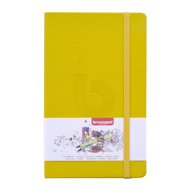 Блокнот Bulletjournal Жовтий, 13х21 см, 140 г/м2, 64 аркуші, білий, в крапку, Bruynzeel