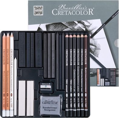 Набор материалов для графики Black & White Box 25 штук, Cretacolor