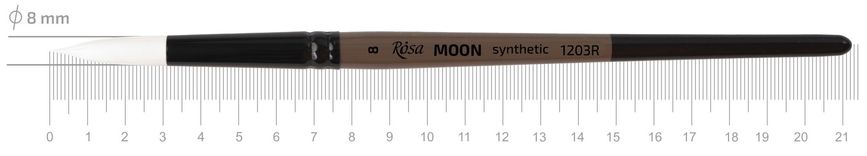 Пензель Moon 1203R, №8, cинтетика, круглий, коротка ручка, Rosa