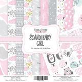Набір паперу для скрапбукінгу Scandi Baby Girl, 30,5x30,5 см, 200 г/м&sup2;, двосторонній, 10 аркушів, Fabrika Decoru