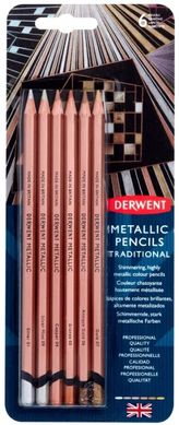 Набір кольорових олівців Metallic TRADITIONAL, 6 штук, Derwent