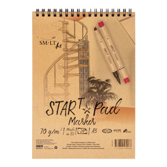 Альбом для маркерів на спіралі Star T А5, 14,8х21 см, 70 г/м2, білий, 20 аркушів, Smiltainis