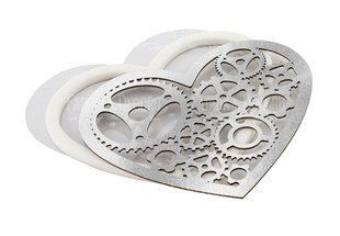 Заготовка для шейкера Сердце стимпанк, 11x9,4 см, серебряный, Fabrika Decoru