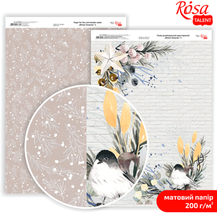 Папір дизайнерський двосторонній матовий Winter Dreamer 4, 21x29,7 см, 200 г/м2, ROSA TALENT