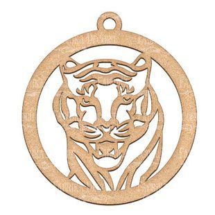 Заготовка для декорирования Елочная игрушка Тигр №428, 10х11х0,3 см, МДФ, Fabrika Decoru