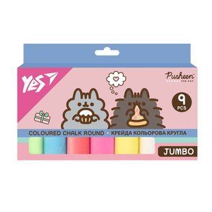 Крейда кольорова Yes Pusheen JUMBO, 9 штук