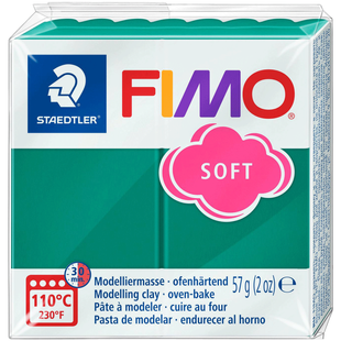 Пластика для біжутерії Soft, смарагдова зелена, 57 г, Fimo