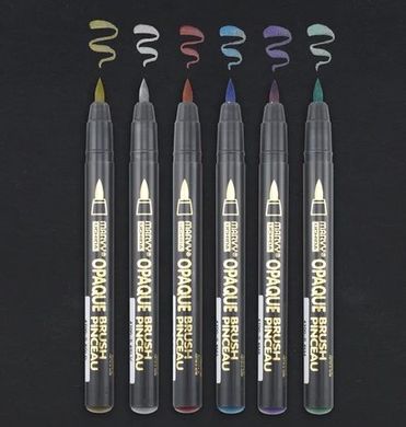Набор маркеров Opaque Brush, металлик, 6 цветов, Marvy