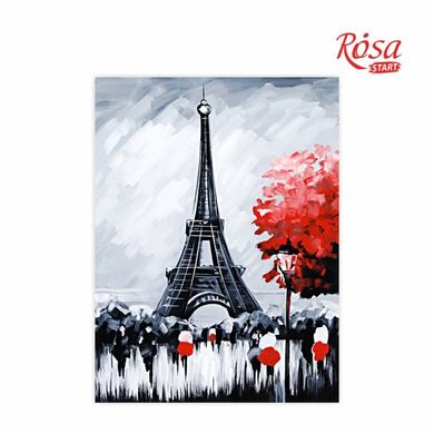 Полотно на картоні з контуром, Пейзаж №2 Париж, 30х40 см, бавовна, акрил, Rosa Start