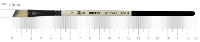 Пензель Breeze 1226A, №3, cинтетика, кутовий, коротка ручка, Rosa
